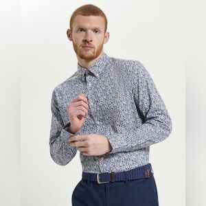 Ben Sherman Ditsy Floral Stretch Long Sleeve Casual Shirt, MSRP $105, L